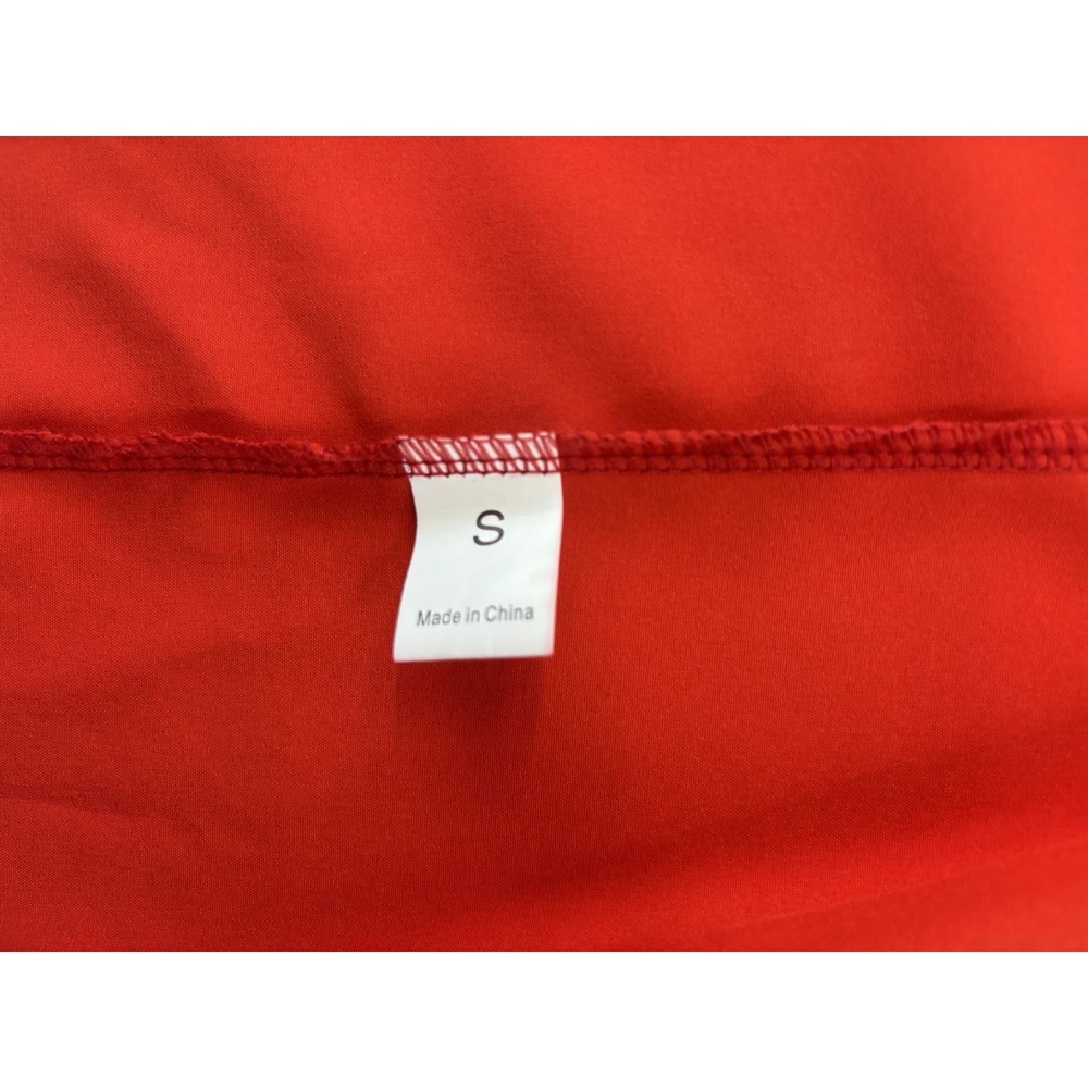 C+D+M Red Puff Sleeve Ruched Midi Dress Size Small NWT - Picture 8 of 11